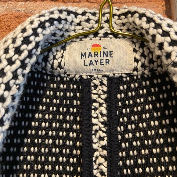 Marine Layer Birdseye Blazer in Black & White Contrast, S - Picture 4 of 6